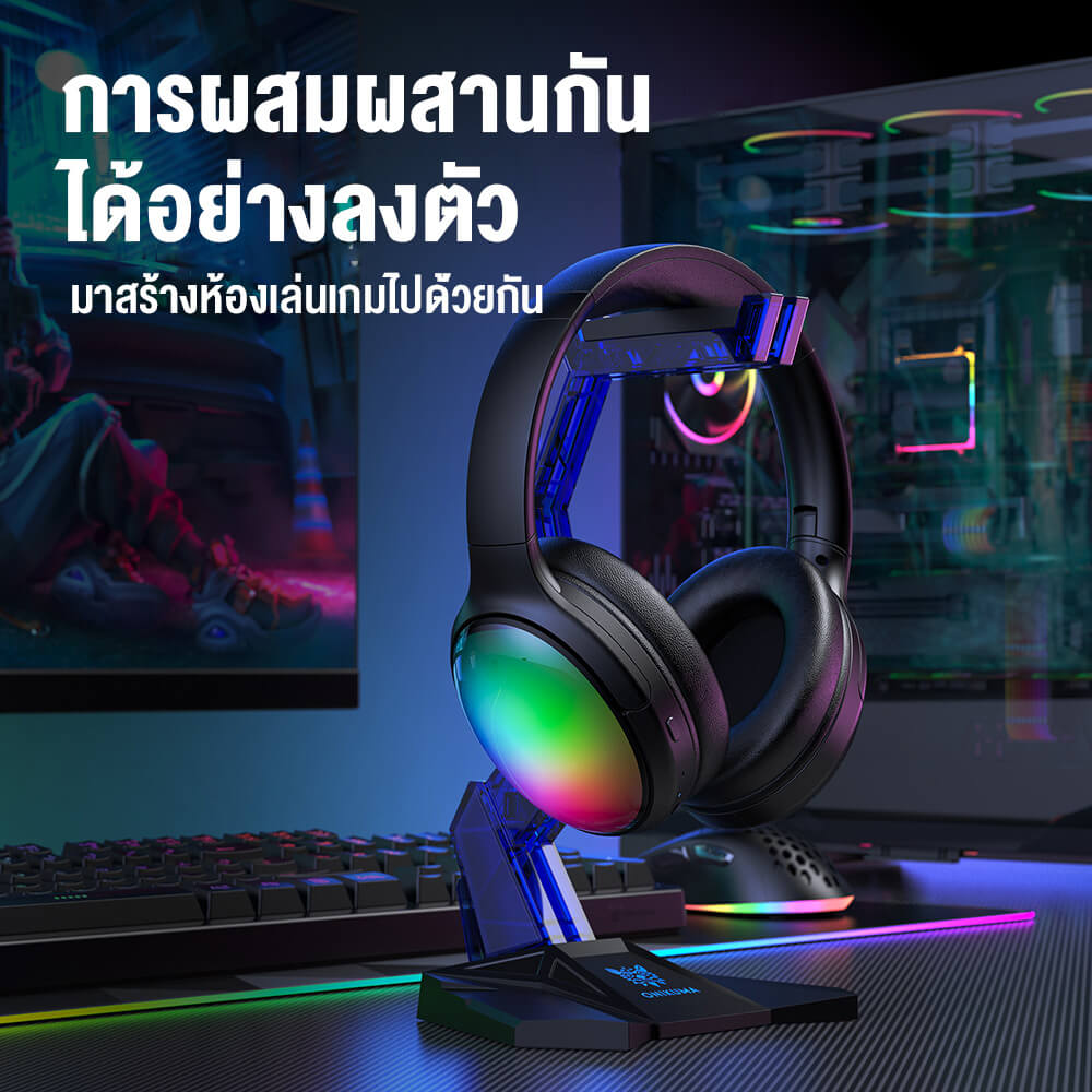 หูฟังเกมมิ่งไร้สาย ONIKUMA B3 LONG LASTING DUAL MODE GAMING HEADSET รองรับ BLUETOOTH 5.3 / AUX - สีดำ_10